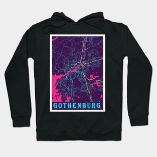 Gothenburg Neon City Map Hoodie